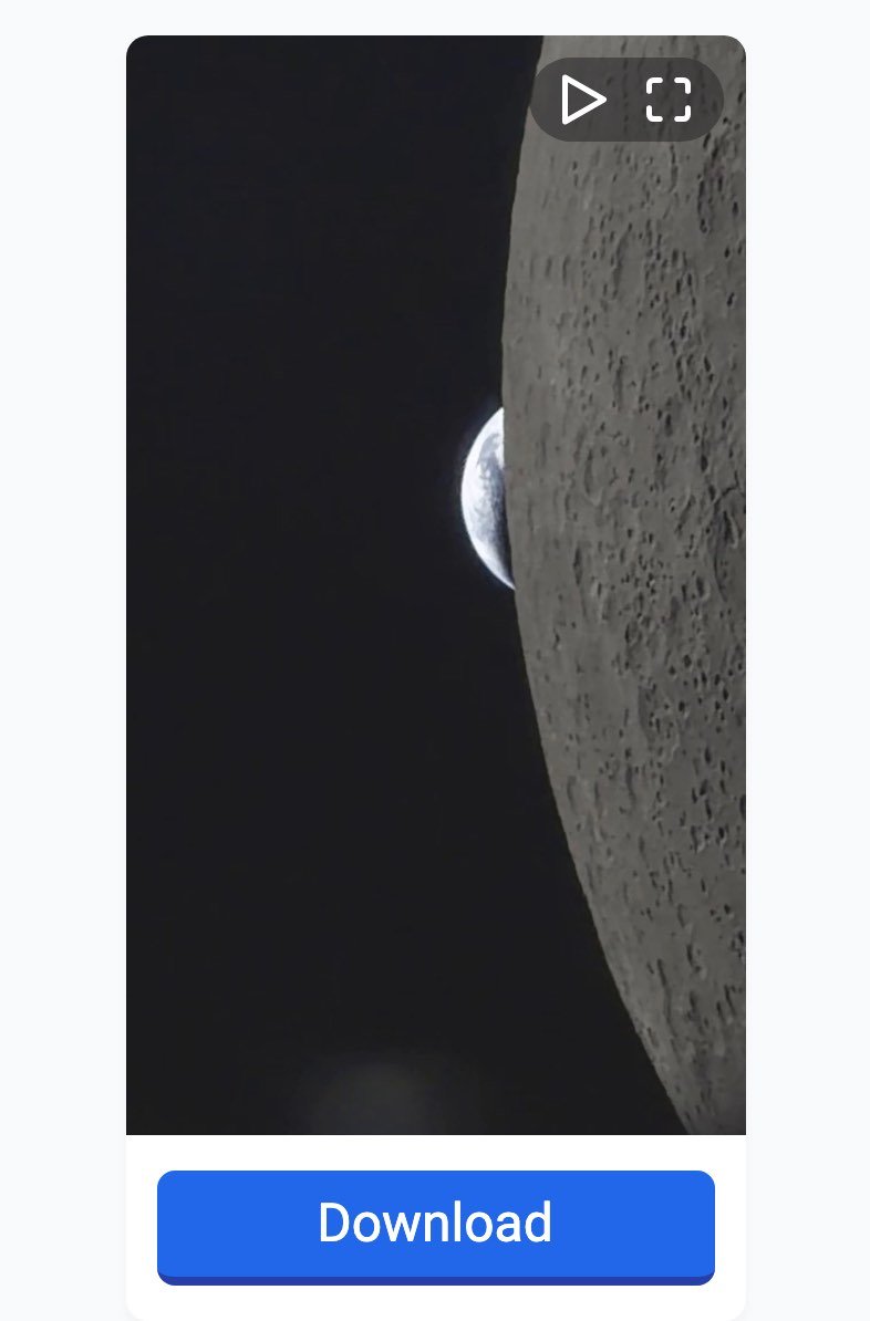 The igram.world search result on 16 October 2026: a preview of NASA's Earthset Reel with a play icon, and a blue Download button under it